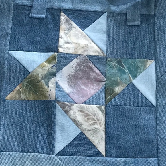 Upcycled Patchwork Denim Tote Bag - Picture 3 of 10